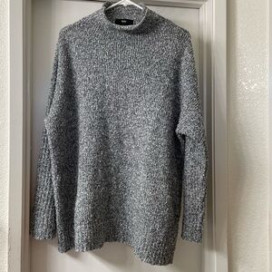 Lightweight Gray Funnel Neck Sweater w/ a little sparkle Size L